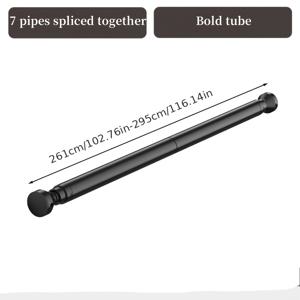 TEMU 쉬운 설치 드릴 없는 텔레스코픽 옷걸이 - 강철, 욕실, 발코니 및 침실용 다섯단 디자인, 커튼 로드, 스프링 로드, 옷장|수건|커튼봉|샤워커튼