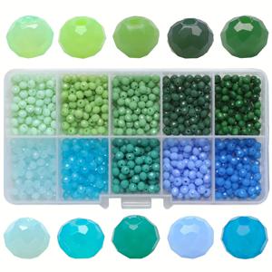 TEMU DIY 주얼리 제작용 10색 박스형 4mm 우아한 유리 구슬 1000개, 목걸이, 귀걸이, 팔찌용 심플 액세서리, DIY 디자인 강화