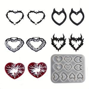 TEMU 하트 모양 레진 귀걸이 및 펜던트가 특징인 창의적인 실리콘 주얼리 몰드. 독특한 아이템 제작에 완벽합니다.