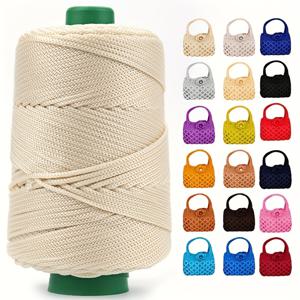 TEMU 폴리에스터 마크라메 끈 3mm X 218.7야드, 폴리프로필렌 꼬임 마크라메 끈, 코바늘 가방용 폴리에스터 실, 코바늘 뜨개질, 가방, 벽걸이, 러그, DIY 공예용