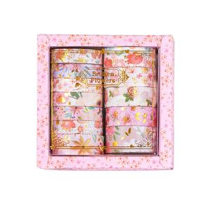 TEMU 12롤/박스 식물 및 꽃 패턴 디자인 와시 테이프, 창의적인 핫 스탬핑 식물 디자인 패턴, 학생 문구 노트북 장식 및 스크랩북 베이스 콜라주 풍경 장식 테이프에 적합, 동급생을 위한 선물