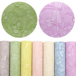 TEMU 7개 세트 7.87x12.99인치 범프 질감 인조 가죽 시트 나비 잠자리 엠보싱 합성 가죽 패브릭 단색 DIY 주얼리 만들기 귀걸이 머리띠 공예 프로젝트, DIY 지갑 만들기용