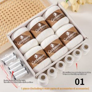 TEMU 1세트=메인 라인 6개+탄성 라인 6개+탄성 얀 6개 | 300g 고품질 캐시미어 울, 멀티컬러, 다양한 고급 니트 의류 수제 뜨개질에 적합, 가볍고 따뜻한 남성 및 여성 캐시미어 스웨터, 재킷, 숄, 스카프, 모자