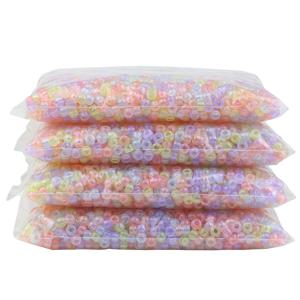 TEMU DIY 브레이슬릿, 목걸이, 귀걸이, 헤어 액세서리/신발 장식/의류 액세서리용 6X9mm 약 498g 대형 구멍 아크릴 글리터 혼합 색상 말 비즈