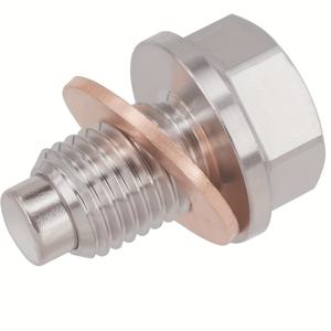 TEMU 자석 오일 드레인 플러그 스테인리스 스틸 레드 구리 와셔 가스켓 교체용 - 토요타, 렉서스, 혼다, 닛산, 인피니티, 포드, GM, 현대, KIA 및 기타 선택 모델용, 차량 수리, 자동차 부품, 정밀 맞춤, 내구성 있는 디자인, 강화된 구조, 구리 가스켓, 오일 필터 플러그, 정비사, 차량 유지보수