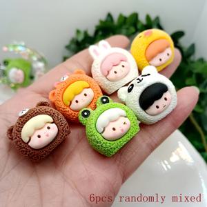 TEMU 프로젝트용으로 완벽한 귀여운 레진 동물 비즈 6개 세트. 펜, 휴대폰 체인, 자동차 펜던트 장식에 적합하며, 휴일 선물 또는 홈 데코 추가로 사용할 수 있습니다.