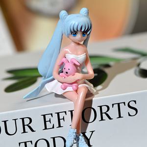TEMU 1개 매혹적인 카툰 파스텔 머리 소녀 피규어 - 귀여운 애니메이션 스타일 책상 & 책장 장식, 꿈꾸는 홈 , 애니메이션 팬 & 예술 애호가를 위한 수집용 선물