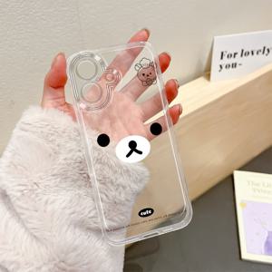 TEMU 휴대폰 케이스 - 휴대폰 케이스 - 셰프 베어 휴대폰 케이스는 아이폰 16/15/14/13/12/11 Pro Max와 호환되며, 만화 디자인, 투명, 충격 방지 기능이 있는 XS/XR용 완전 보호 TPU 케이스, XSMAX/7/8/6/6S Plus/Se2/Se3도 지원합니다.