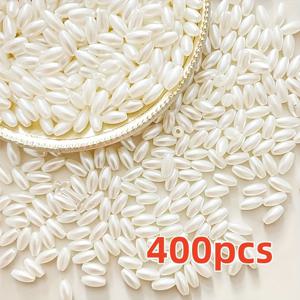 TEMU 400개 아크릴 비즈, 4mm X 8mm 타원형 직구 시드 비즈, 광택 마감, 주얼리 제작 및 공예 액세서리용. DIY 주얼리 프로젝트, 팔찌, 폰참, 차량 장식 및 다양한 수제 휴일 선물 제작에 이상적