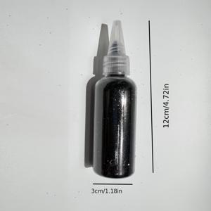 TEMU 65ml 블랙 글리터 파우더, 초미세 반짝이는 메탈릭 레진 글리터, PET 시트 공예 스팽글, 유리컵 할로윈 장식에 적합한 블랙 글리터 에폭시 시트 - 딥 블랙