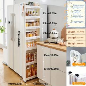 TEMU 10cm 초박형 다층 틈새 캐비닛, 욕실, 주방, 화장실 문 뒤 수납 랙, 냉장고 옆 이동식 선반, 욕실 코너 가정용 실용적인 작은 카트, 스탠딩 선반, 스탠딩 선반|냉장고|욕실선반|화장실선반