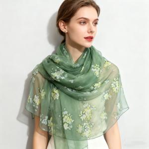 TEMU 부드럽고 가벼운 스카프, 패셔너블한 템퍼먼트 쇼울, 고급스러운 다용도 스카프, 비치용 롱 스카프, 그린