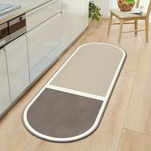 TEMU 고급스러운 불규칙 규조토 바닥 매트, 3.5MM 두께, 흡수력 우수, 미끄럼 방지, 세척 용이, 부드럽고 편안함, 주방, 욕실, 세탁실, 침실 현관에 적합