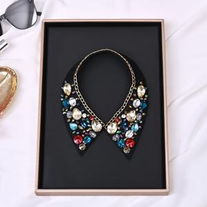 TEMU 패셔너블한 다용도 포인티드 칼라, 라인스톤 장식, 셔츠 및 스웨터용 장식 칼라, 간편한 디자인