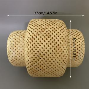 TEMU 1개 대나무 매력적인 램프, 수제 라탄 쉐이드, 전선식 설치, 천연 소재, 레스토랑, 카페, 거실, 빌라, 호텔용, 전구 미포함, 상업용 조명, 완벽한 휴일 선물, 사무실, 침실, 호텔, 파티, 레스토랑 장식, 카페 분위기 향상제,상업용 조명기구,라탄 쉐이드 펜던트,전통 대나무 디자인, 메탈 베이스,공예적인 라탄 직조,내구성 있는 하드와이어 구조