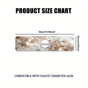 TEMU 풍성하고 스타일리시한 화이트 플로럴 진주 배수 매트 & 싱크대 튐 방지 매트: 빠른 건조, 천연 고무, 미끄럼 방지, 오래 지속, 간편한 청소, 주방, 욕실, 카페 및 집들이 선물로 완벽|싱크대수전