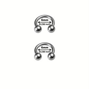 TEMU 2pcs/8pcs Titanium Piercing Rings 6mm-12mm Horseshoe Septum Piercing Nose Lip Ring Cartilage Helix Daith BCR Circular Body Jewelry 16 Gauge