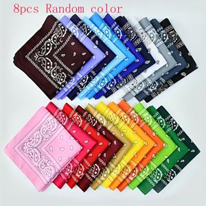 TEMU 보호 패슬리 반다나 스카프 8개 세트 - 다양한 색상의 다용도 폴리에스터 헤어밴드 & 페이스 랩, 봄 & 여름 캐주얼 외출에 완벽, 스타일리시한 얼굴 커버링 | 무늬가 있는 스카프 | 비탄력성 원단, 머리 스카프