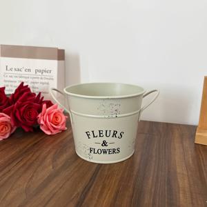 TEMU 1개 원형 틴 화분 레트로 원통형 창의적인 다육식물 화분 데스크탑 장식 보관용 화분 통