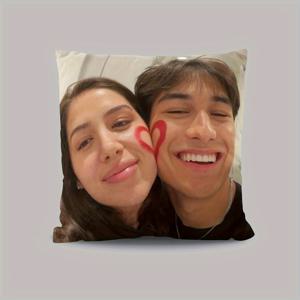 TEMU 18x18 인치 모던 스타일 맞춤 커플 얼굴 사진 베개 커버, 지퍼 잠금, 손세탁 가능 폴리에스터 원단, 홈 & 오피스 & 차량 장식용 - 단면 프린트 (베개 내장 불포함)