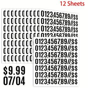 TEMU 1부터 10까지의 숫자 스티커 12매 세트 (비닐 재질). 1인치 자체 접착식 숫자 데칼로, 스크랩북, 카드, 봉투 및 다이어리를 정리하고 분류하는 데 적합합니다.