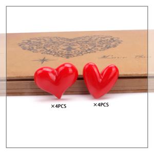 TEMU 냉장고용 하트 모양 레진 자석 8개 세트 - 주방, 사무실 화이트보드, 사물함, 식기세척기 등에 적합한 장식용 플라스틱 자석 - 크리스마스, 할로윈, 하누카, 추수감사절, 발렌타인데이, 어버이날 완벽한 선물