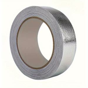 TEMU 1롤 고강도 유리섬유 알루미늄 호일 단열 테이프 - 내열성, 방수, 방염 다용도 덕트 테이프, 파이프, 에어덕트, 태양광 시스템, HVAC용 - 목재, 플라스틱, 유리, 금속, 석재 작업 가능