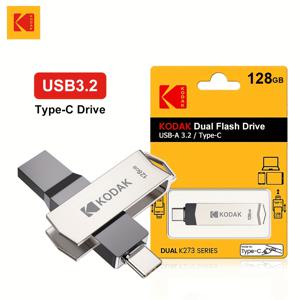 TEMU Kodak Type-C + USB 3.2 듀얼 USB 플래시 드라이브, USB 3.2 메모리 스틱 (256GB, 128GB, 64GB, 32GB) OTG 펜 드라이브 저장 장치, 듀얼 USB 드라이브, Type-C 노트북, 태블릿 및 스마트폰과 호환
