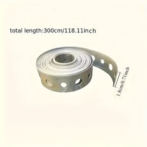 TEMU 1 롤 아연 도금 강철 스트립, 파이프 지지 및 판금 작업용 사전 구멍 뚫린 멀티 슬롯 메탈 테이프, 녹 방지 탄소강 분말 코팅 마감, 녹 방지 스트립 | 압연 제품 | 아연 도금 금속