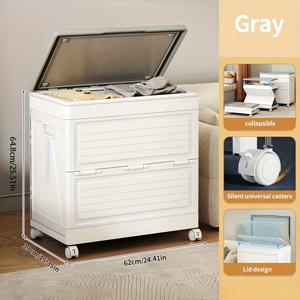 TEMU 다기능 플립탑 수납박스, 접이식 수납용기, 쌓기 가능한 수납유닛, 휠이 달린 초고용량 정리용 접이식, 가구 정리, 의류 보관, 공예용품 등에 이상적, 의류 정리함,공간 절약형 디자인,컴팩트 스토리지,내구성 있는 플라스틱,경량 컨테이너,다목적 상자,접이식 ,사무실 보관함,공예 애호가