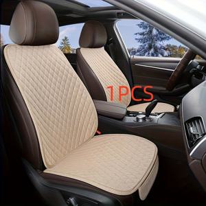 TEMU 파란색 린넨 질감 차량용 시트 커버 1개 세트 - 사계절 범용 시트 쿠션, 최고의 편안함 - 대부분의 모델에 적합