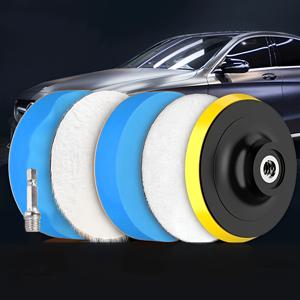 TEMU 6개 세트 차량 광택 및 왁스 패드 - 드릴 및 앵글 그라인더용 스펀지 고무 광택 도구, 다양한 모델과 호환, 4인치 차량 광택 추가