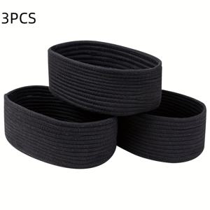 TEMU 3개 클래식 스타일 가죽 보관함 - 옷, 담요, 책을 정리하기 위한 작은 짠 보관함 | 옷장 및 서랍장 보관에 적합, 옷장 정리 | 클래식 스타일 보관함 | 짠 텍스처, 서랍장 보관함|책꽂이