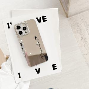 TEMU 아이폰 17 16 15 14 13 12 11 프로 맥스 맞춤형 이름 초기 문자 패션 2-in-1 도금 미러 패턴 폰 케이스 메이크업 미러 DIY 각인 선물 커버 17 16 15 14 플러스