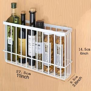 TEMU 1개/2개 클링필름 보관 바구니, 주방 정리 선반, 냉장고 측면 장착 주방 종이 정리 및 보관 랙, 실용적인 냉장고 정리대, 냉장고 측면 스파이스 랙, 주방 정리 및 보관 가젯|양문형냉장고