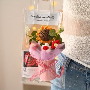 TEMU 선물 가방이 포함된 인공 퍼프 버킷 장식 1개, 어버이날, 추수감사절, 생일 및 다양한 축제 행사에 적합