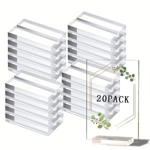 TEMU 투명 스탠드 10/15/20개입, 2mm 슬롯 투명 카드 홀더, 데스크탑 디스플레이, 웨딩 사인 홀더, 디지털 사진 사무실 메뉴 회의, 투명 명함 홀더, 방 장식, 사무실 연회 용품
