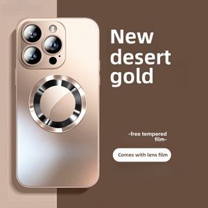 TEMU 휴대폰 케이스 - 아이폰 16, 15 Pro Max, 14 Plus, 13, 12, 11용 프로스트 마그네틱 폰 커버, 충격 방지 카메라 유리 보호, 렌즈 필름, 마그네틱 흡착, 방수 및 방진 기능 제공