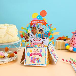 TEMU 강아지 3D 생일 카드, 가족과 친구를 위한 완벽한 선물, 창의적인 종이 예술 작품, 사랑스러운 강아지, 강아지 애호가를 위한 생일 선물로 이상적