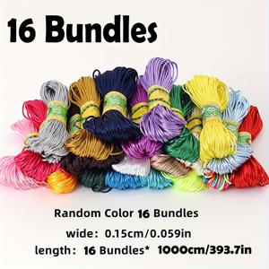 TEMU 5/10/16 묶음 폴리에스터 쥬얼리 코드 | 팔찌/목걸이 제작용 비탄력성 비딩 실 - 엉킴 방지 마크라메 스트링, DIY 태슬 용품 및 장식 액세서리 키트