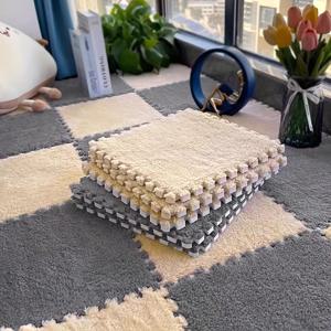 TEMU 30개 플리스 안감 인터로킹 매트, 침실용 스퀘어 퍼즐 폼 매트, 거실 지그소우 바닥 패드, 낙하 방지 베드사이드 담요, DIY 러그, 직사각형 패치워크 매트, 다다미 매트, 발코니 베이 윈도우 대형 커터블 장식품 11.81인치 x 11.81인치|DIY|패드