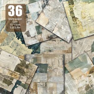 TEMU 빈티지 콜라주 구판 신문 스크랩북 종이, 수제 종이, 핸드메이드 배경 장식 및 인사말 카드 만들기에 적합한 재료 종이 레트로 다이어리 그런지 다이어리 배경 카드 매트 등 다양한 용도 사양: 5.9 * 5.9인치 36장