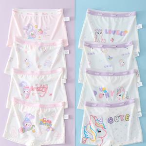 TEMU MIANZHI 여아 여름용 드로즈, 가벼운 메시 아이스 섬유, 통기성 좋은 편안한 핑크 토끼 유니콘 만화 패턴, 미드 라이즈, 부드러운 피부 친화적, 레귤러 핏, 귀여운 디자인, 벨트 없음, 중간 지지력,