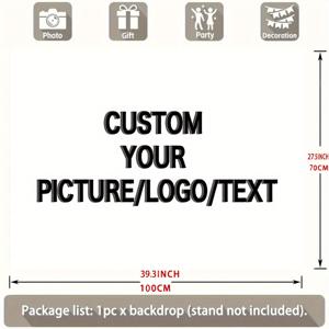 TEMU 맞춤형 파티 배너 1개 - 흑백 꽃무늬 디자인 개인화 텍스트/로고 폴리에스터 배경, 기념일, 생일, 집, 사무실, 카페 장식용 - 실내외 사용 가능, 전기 불필요, 모던 스타일 | 가벼운 파티 장식
