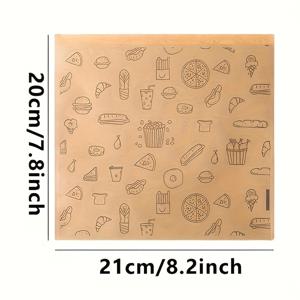 TEMU 100개 크래프트 종이 오일 방지 종이 봉투 - 햄버거, 바베큐, 샌드위치, 피자, 쿠키, 치킨 및 레스토랑 요리용 식품 포장에 적합 - 레스토랑, 카페 및 가정용 - 테이크아웃 및 음식 배달에 완벽