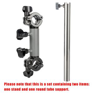 TEMU 2개 다기능 낚시 의자 브래킷 - 원형 튜브 포함 - 우산 스탠드, 낚싯대 지지대, 미끼 트레이 홀더, 캠핑카 우산 스탠드 등으로 사용 가능. 낚시 우산 브래킷 고정 클램프 캠핑카 우산 커넥터