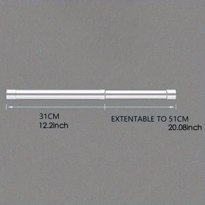 TEMU 실용적인 확장형 스테인리스 스틸 옷걸이 1개, 옷장용 조절식 옷장 레일 폴, 커튼용 텔레스코픽 옷걸이