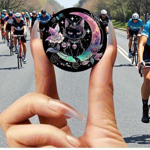 TEMU 1개 할로윈 컨셉 고양이와 달 휴대폰 손가락 스탠드, 각도 조절 가능 홀더, 대부분의 폰 및 케이스 호환, 편리한 시청, 집에서 모바일 라이프 시작하기 쉬움