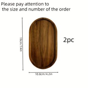 TEMU 1/2개 오벌 트레이 세트, 러스틱 우드 스낵 플레이트, 커피컵 홀더, 티컵 트레이, 홈 키친 케이크 스탠드, 레스토랑 디스플레이, 카페 데코, 애프터눈 티 디저트 서빙 접시