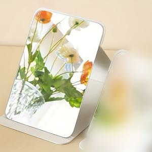 TEMU 1개 접이식 메이크업 거울 - 휴대용 고화질 데스크탑 거울, 여학생 기숙사 & 학생용, 여행, 화장대, 방 장식, 기숙사, 뷰티 선물에 완벽 (직사각형) - 카운터탑 거울